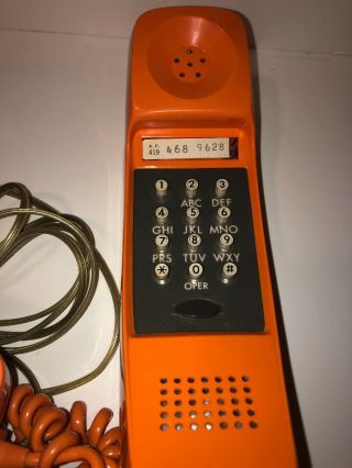 Vintage GTE Automatic Electric Orange Model 981 Wall Telephone Phone Push Button 4