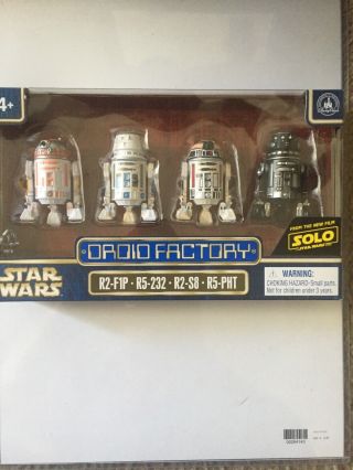 Star Wars Solo Disney Parks Droid Factory 4 - Pack R2 - F1p,  R5 - 232,  R2 - S8 & R5 - Pht