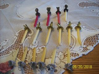 Christmas Tree Vintage Metal Candle Holder Clips Set Of 16 & 16 Candles