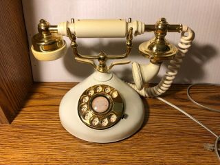 1978 Vintage Princess Pillow Talk Rotary Dial White Cream Phone 1799 Opc Korea