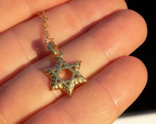 Star of Israel Magen David Pendant & Necklace GOLD FILLED Jewish Judaica Charm 4