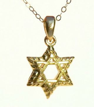 Star of Israel Magen David Pendant & Necklace GOLD FILLED Jewish Judaica Charm 6