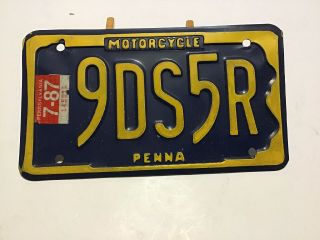 1987 Pennsylvania Motor Cycle License Plate