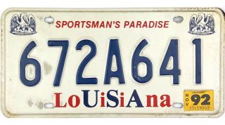 99 Cent 1992 Louisiana Usa License Plate 672a641