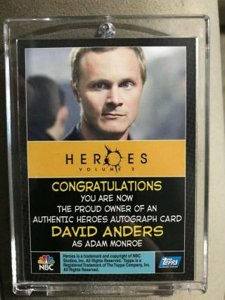 HEROES Autograph Auto Card DAVID ANDERS Adam Monroe Topps 2