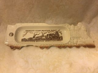 Vintage Stone Mountain Park Georgia Railroad Souvenir Ceramic Spoon Rest