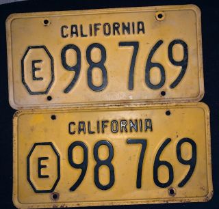 Gov Exempt Lic Plates Pair In Good Untouched Very
