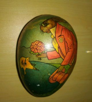Vintage German Paper Mache Easter Egg With Chick Inside