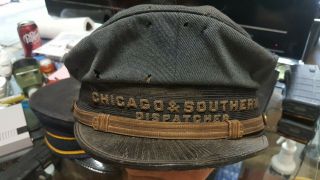 Gtw Chicago & Southern Railroad Dispatcher Uniform Hat Extremly Rare 1800 