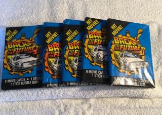 Back To The Future Ii Trading Cards (topps) 1989 Vintage 5 Packs