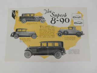 38: Rare Vintage 1927 Elcar The 8 - 90 Auto Advertisement Brochure