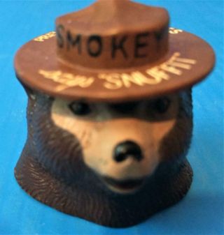 Vintage Smokey Bear Says Snuffit Prevent Forest Fires Magnetic Dash Ashtray