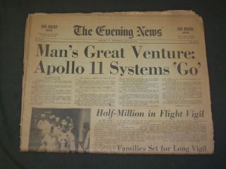 1969 July 16 The Evening News Newspaper - Apollo 11 To Fly To The Moon - Np 3246