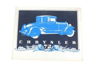 23: Rare Vintage 72 Chrysler Fold Out Advertisement Brochure