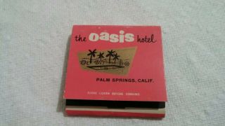 Vintage Feature Matchbook The Oasis Hotel Cork Room Cocktail Lounge Palm Springs