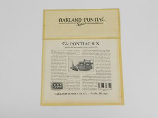 5: Rare Vintage Oakland Pontiac Sixes Six Advertisement Brochure