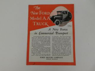 34: Rare Vintage The Ford Model Aa Truck Auto Advertisement Brochure