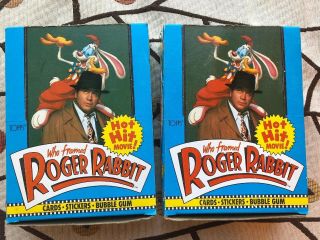 2 1987 Topps Who Framed Roger Rabbit Trading Cards Box 72 Wax Packs