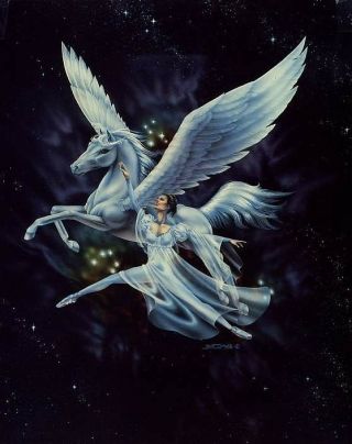 Dancing With Pegasus: 8x10 In Fantasy Art Print