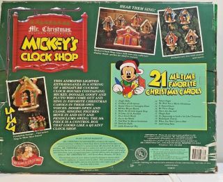Mr.  Christmas Mickey ' s Clock Shop Disney 1993 - Complete Cond 2