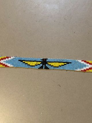 Vintage American Indian Beaded Choker Necklace Costume Eagle