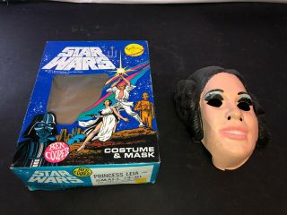 Vintage Star Wars Princess Leia Ben Cooper Halloween Mask W/ Box