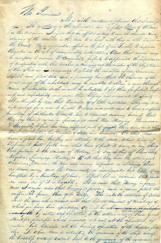c1840 Antique Hand - Written Manuscript Address Given to Teachers Association 7