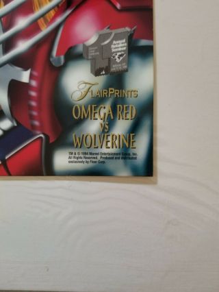 RARE NM convention promo print Wolverine Omega Red 1994 Flair Prints 6.  5 