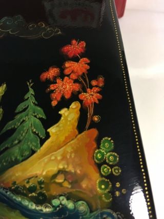 Vintage Soviet USSR 1970s Russian lacquer box Hand Painted box papers 6
