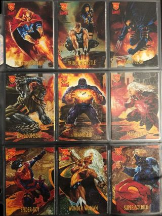 1996 Amalgam - Marvel / Dc - Trading Cards W/ Power Blast,  Canvas And Holopix