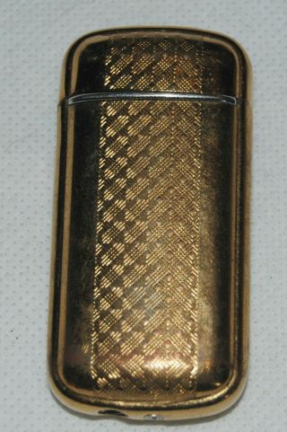 Vintage Gold Tone Metal Butane Cigarette Cigar Lighter 3 "