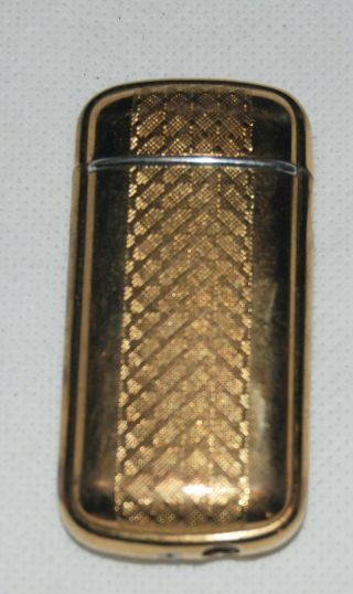 Vintage Gold Tone Metal Butane Cigarette Cigar Lighter 3 