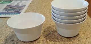 6 Vintage Mid Century Modern White Melamine Nesting Cereal Bowls