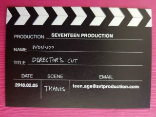 Seventeen Wonwoo Name Card Official Photocard Special Album Director 