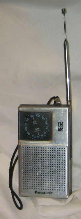 Vintage Panasonic Rf - 506 Am/fm Pocket Transistor Radio W/ Strap &