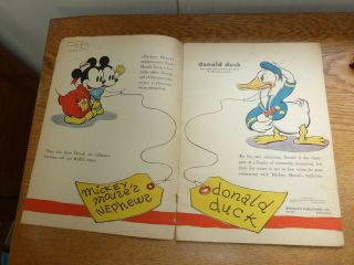 1935 Walt Disney ' s Donald Duck Mickey Mouse linen story book Whitman Pub 3