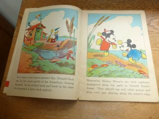 1935 Walt Disney ' s Donald Duck Mickey Mouse linen story book Whitman Pub 5