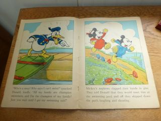 1935 Walt Disney ' s Donald Duck Mickey Mouse linen story book Whitman Pub 7