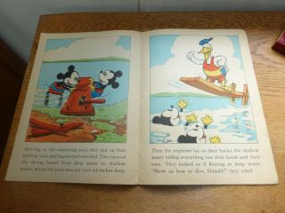 1935 Walt Disney ' s Donald Duck Mickey Mouse linen story book Whitman Pub 8
