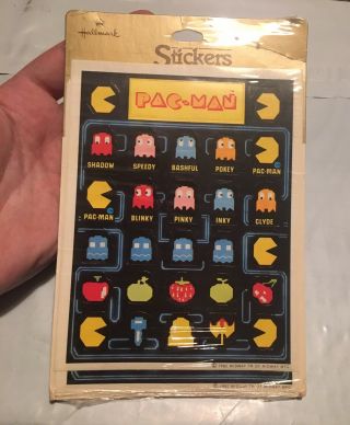 Pac - Man Stickers,  Hallmark 1982 & | Vintage | Hard To Find