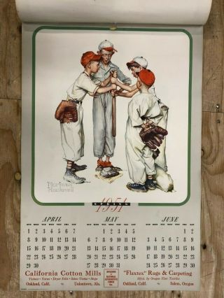 Norman Rockwell 1951 Four Seasons Calendar Vintage Sports Golf Baseball