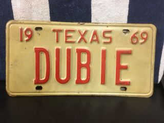 Vintage 1969 Texas Vanity License Plate (dubie)