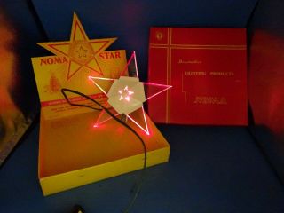 Vintage Noma Illuminated Christmas Tree Star Topper W/ Box No.  126