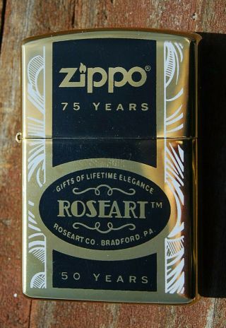 Zippo Stunning Roseart 24 Of 125 Gold Tone Lighter F 10