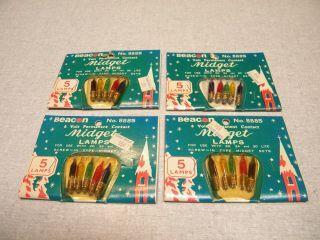 20 Vintage Miniature Christmas Lites Screw In Type 4 Cards Of Five Bulbs Each.