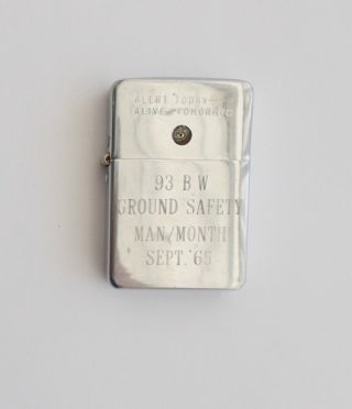 Vintage Park Lighter 1965 Man Of The Month Ground Safety " Alert Today.  "