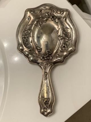 Antique vintage hand held mirror 2
