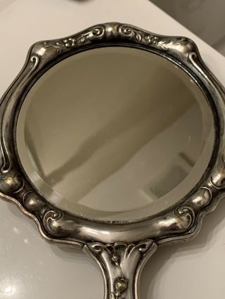 Antique vintage hand held mirror 4