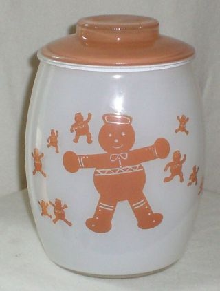 Vintage Bartlett Collins Gingerbread Man Glass Cookie Jar