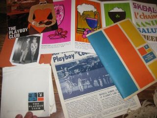 1968 Playboy Club Atlanta Ga.  Booklet Menu Newsletter Bunny Pic Napkins